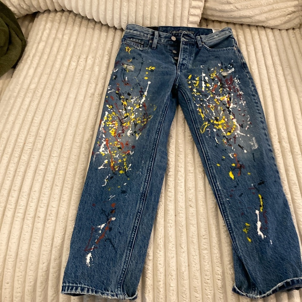 Calvin Klein Jeans Blue Straight Leg Embellished